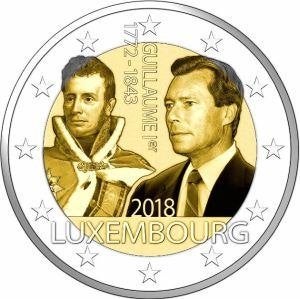 2 euro Luxemburg 2018 - Willem I - UNC, Verzenden, Luxemburg, 2 euro, Losse munt