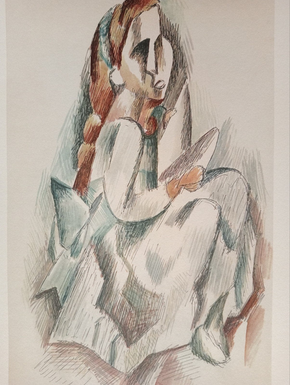 Pablo Picasso prent Kubisme vrouwenfiguur, Ophalen of Verzenden, 1960 tot 1980, Gebruikt, Overige onderwerpen
