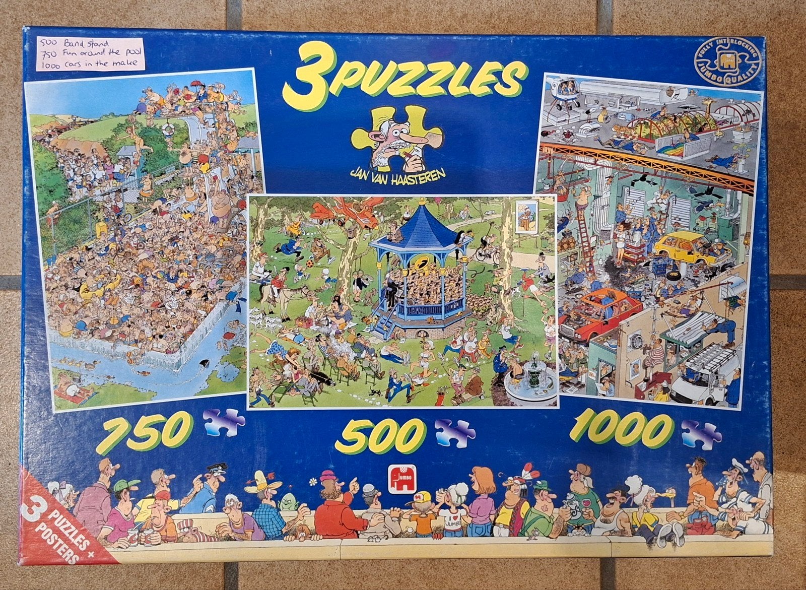 Jan van Haasteren 500-750-1000 stukjes oa bandstand fun pool, Ophalen of Verzenden, 500 t/m 1500 stukjes, Zo goed als nieuw