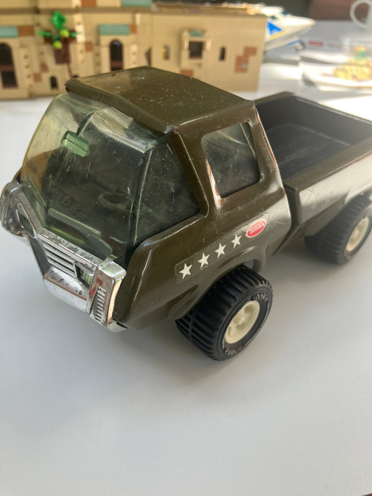 Tonka G-452-8 Army Pick Up Truck, Kinderen en Baby's, Speelgoed | Speelgoedvoertuigen, Ophalen of Verzenden, Gebruikt