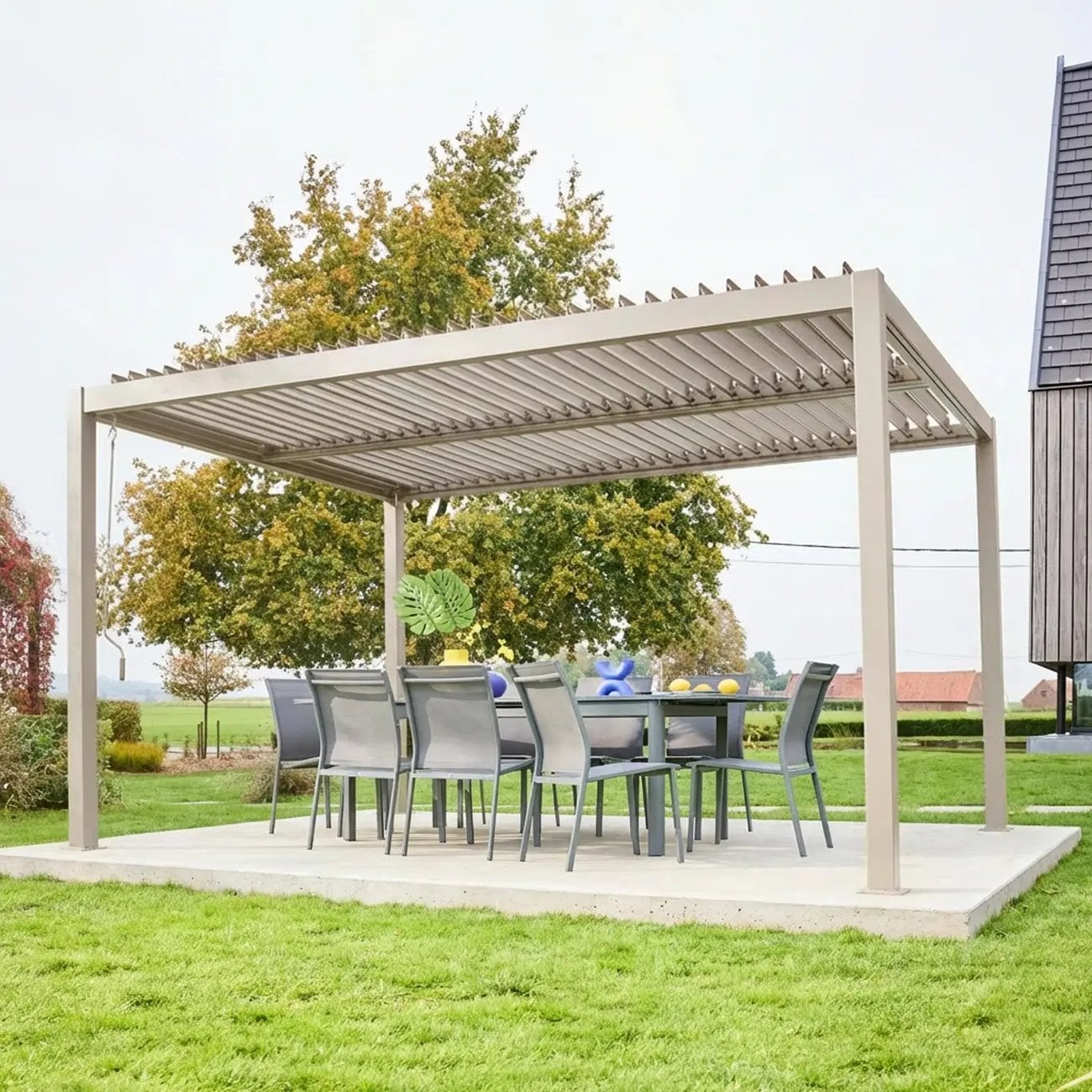 Montage: Luxe aluminium pergola met verstelbaar lamellendak, Ophalen, Overige typen, Nieuw, 2 meter of meer