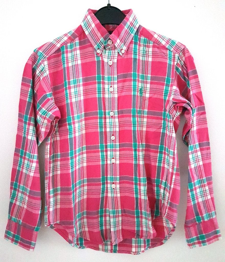 Roze geruit overhemd flanel maat 140/146 NIEUW (0440), Overhemd of Blouse, Nieuw, Ophalen of Verzenden, Jongen