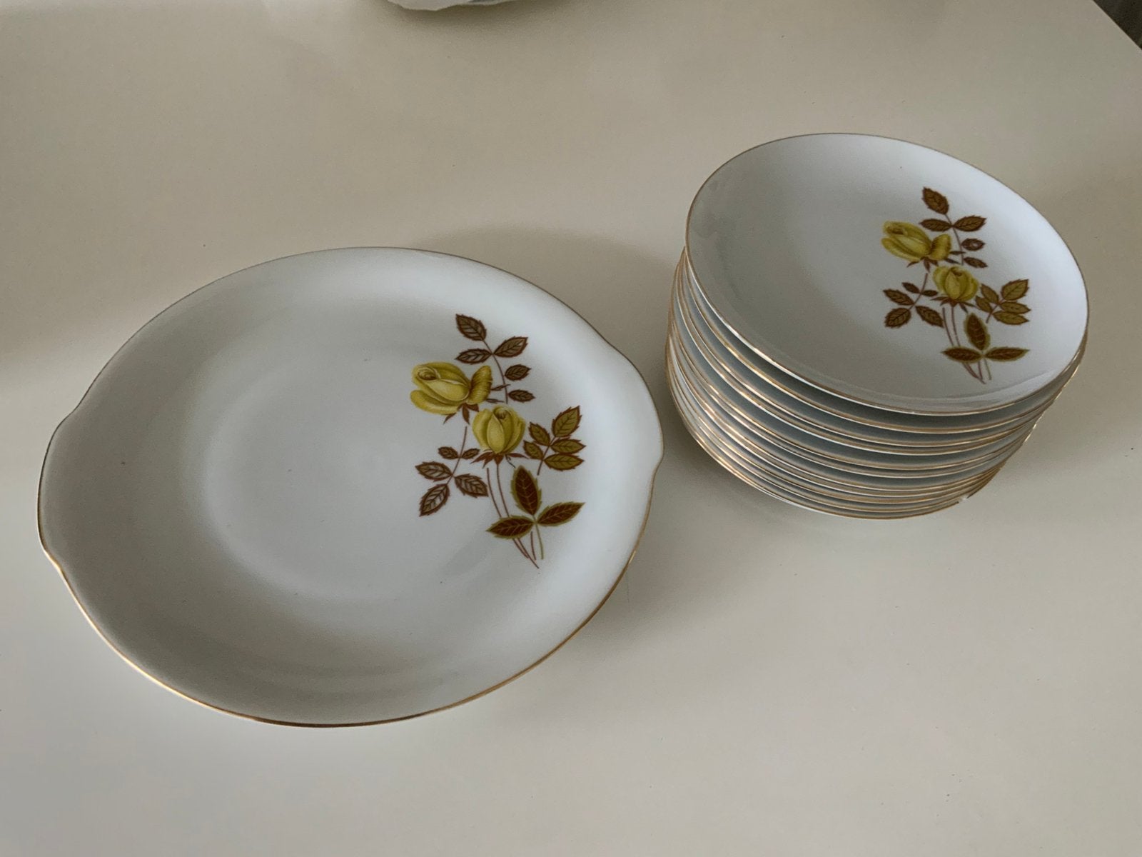 Vintage gebaks servies, Ophalen of Verzenden