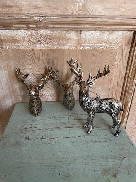 3 x decoratie Hert / gewei. Zilverkleurig., Diversen, Kerst, Ophalen, Zo goed als nieuw