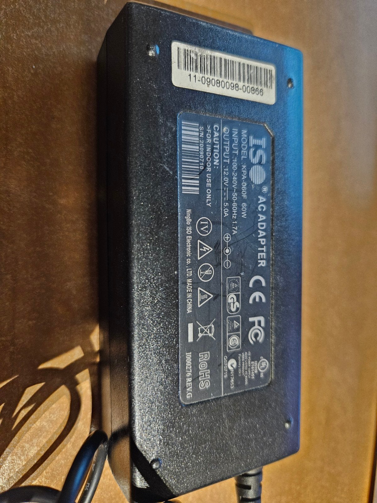 Synology Nas Adapter 12V 5A - Model XRA-060F 60W, Computers en Software, Laptop-opladers, Ophalen of Verzenden, Gebruikt, ISO