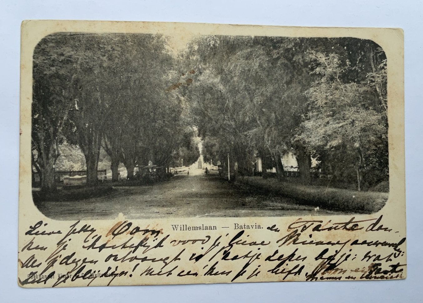 Briefkaart uit Nederlandsch Indie Willemslaan Batavia 1901, Verzenden, Voor 1920, Buiten Europa