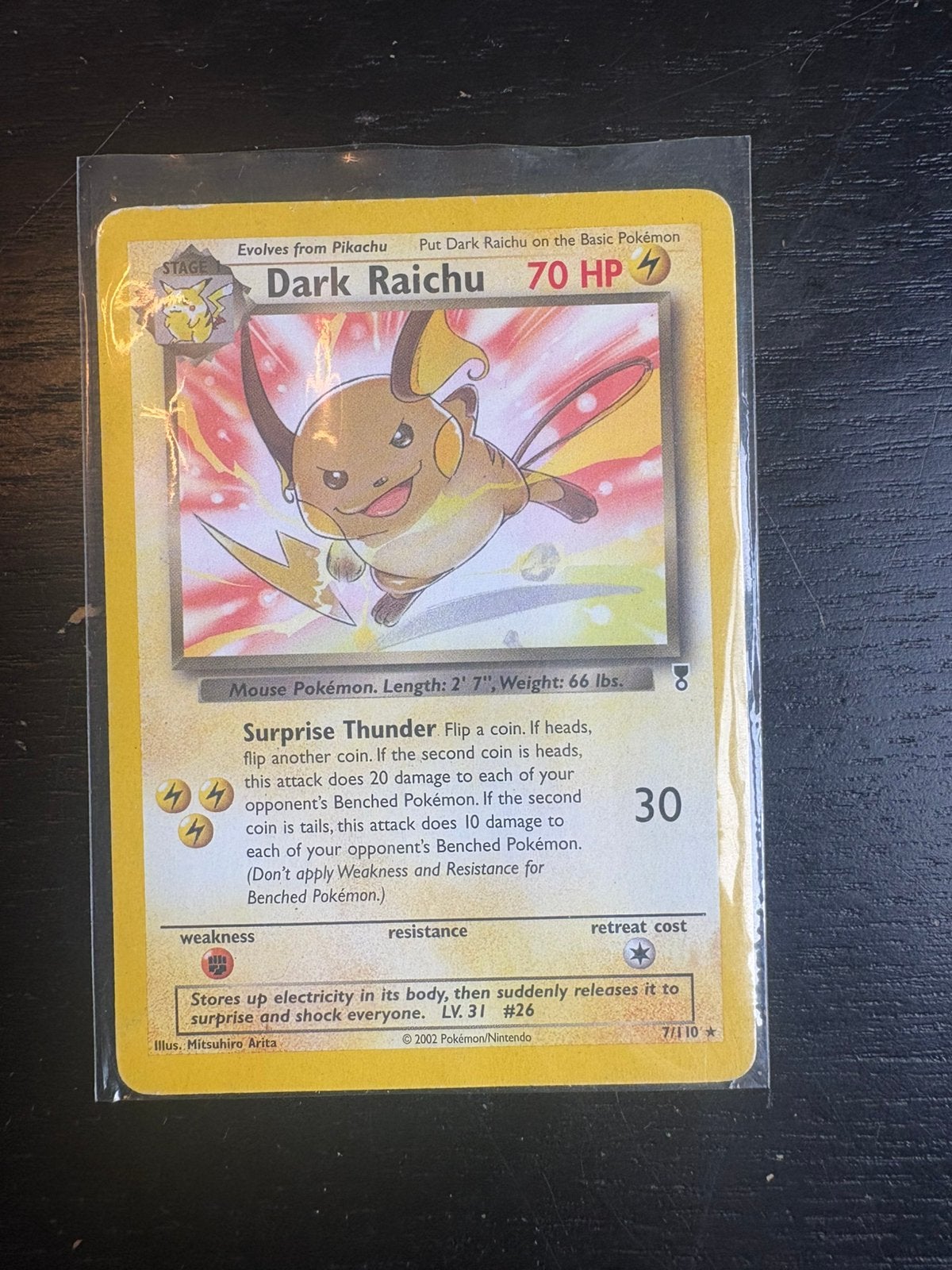 Dark Raichu legendary edition non Holo, Ophalen of Verzenden, Zo goed als nieuw