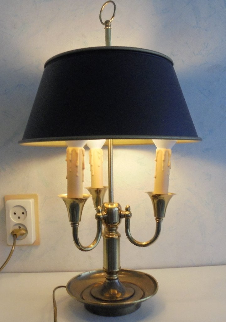 Schitterende empire stijl bouilotte lamp., Overige merken, Goud, 60 cm, Ophalen of Verzenden