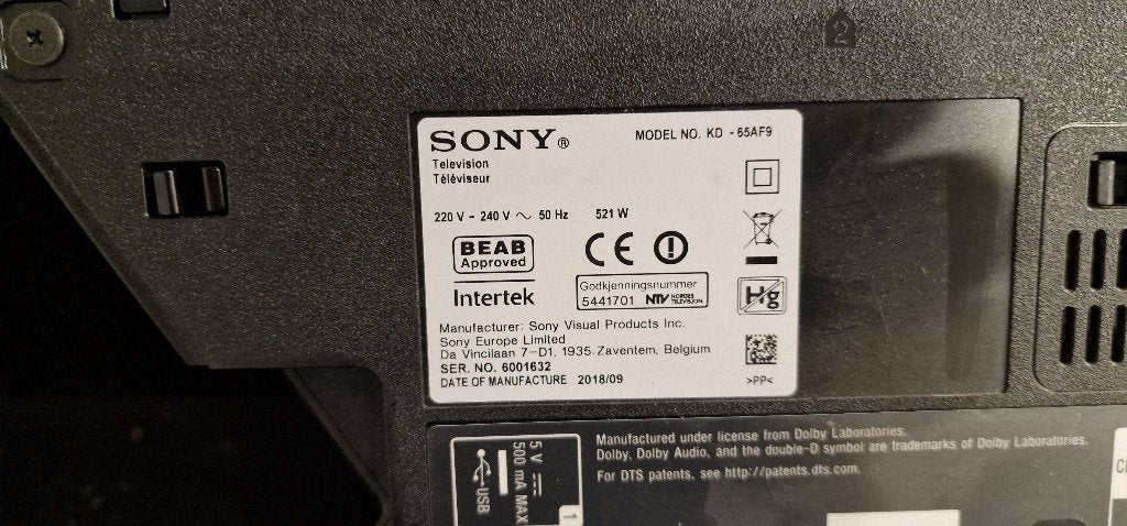 GEZOCHT: Sony KD-65AF9 of een KD-55AF9, OLED, Ophalen of Verzenden, 100 Hz, Sony