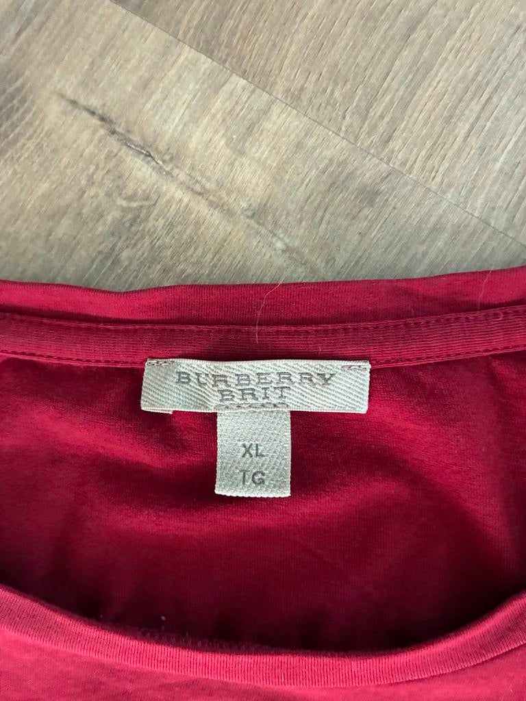 Burberry Brit T-shirt Rood Maat XL (100% echt!), Ophalen, Maat 46/48 (XL) of groter, Zo goed als nieuw, Lange mouw