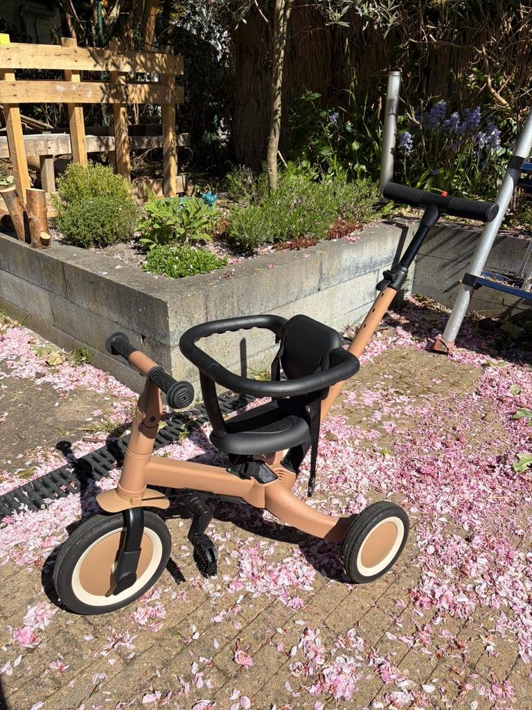 Topmark 4-in-1 Driewieler / Loopfiets Lio Macchiato Bruin, Ophalen of Verzenden, Zo goed als nieuw, Duwstang