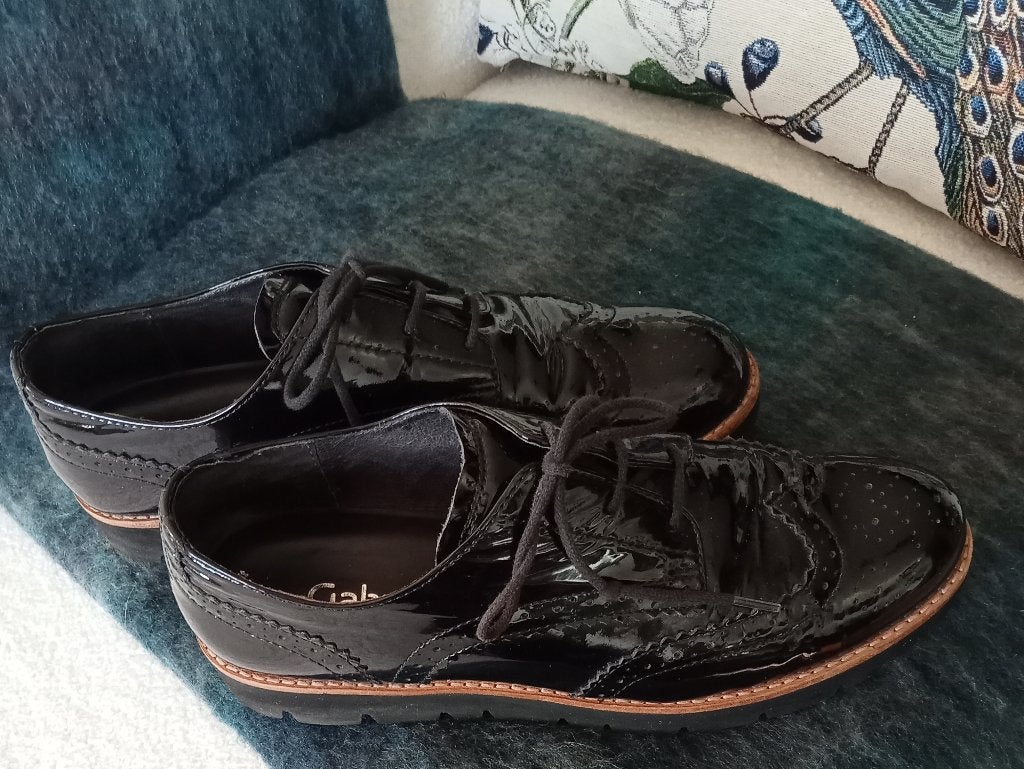 Zwarte Lakleren Gabor brocks mt 40 zgan, Kleding | Dames, Zwart, Gabor, Zo goed als nieuw, Wandelschoenen
