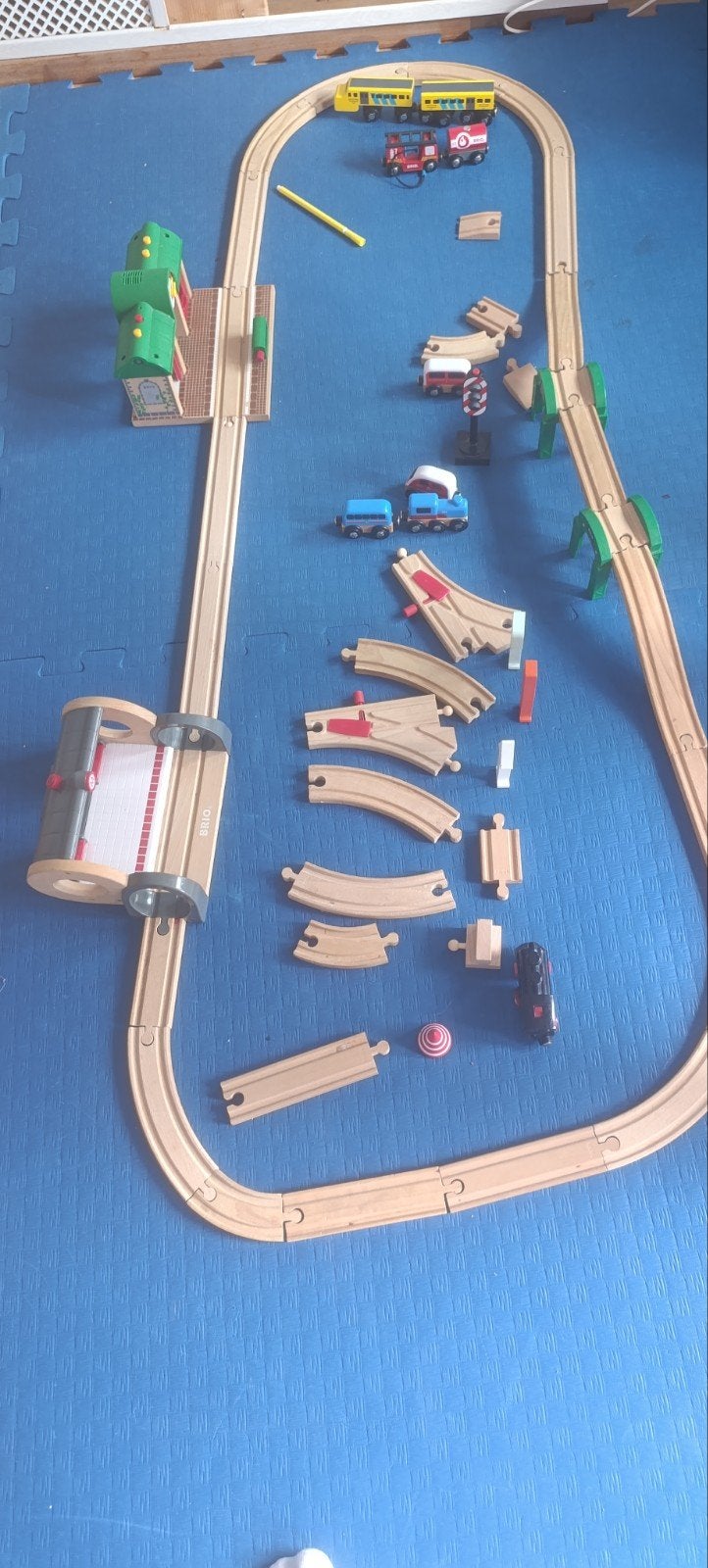 Houten Brio treinbaan, Ophalen, Gebruikt, Handmatig, Overige merken