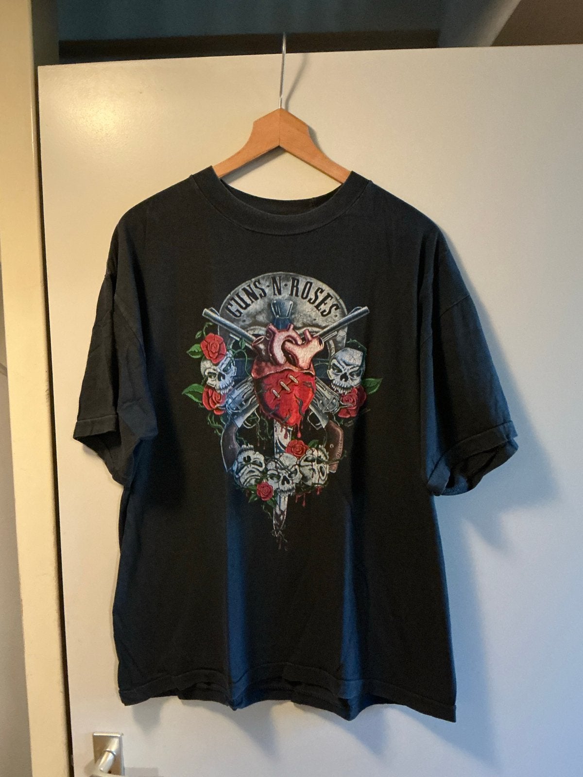 Vintage Guns N' Roses T-shirt (1991/1992)maat XL, Ophalen, Gedragen, Overige maten, Zwart