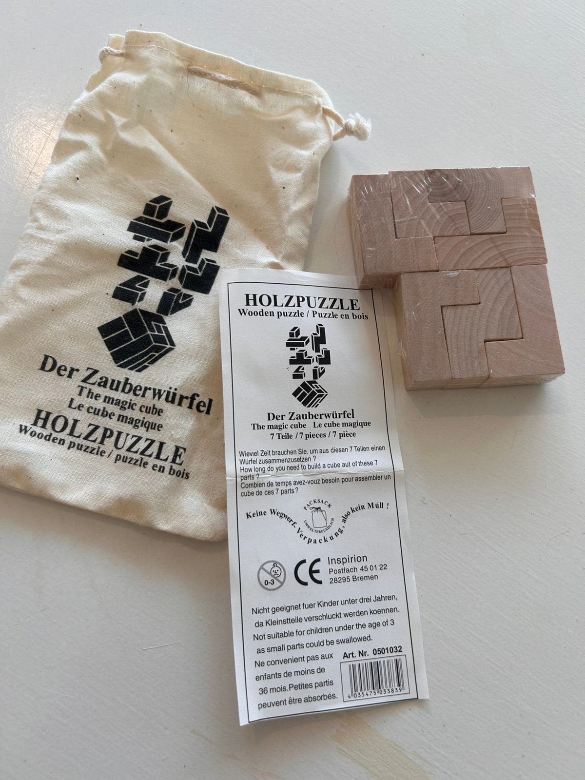 2x Der Zauberwürfel houten breinbreker compleet, Ophalen of Verzenden, Zo goed als nieuw