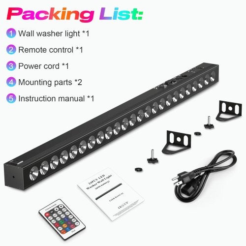 DJLicht 80W RGB Led Bar met Accu en Afstandsbediening 113cm, Geluidgestuurd, ., Nieuw, Ophalen of Verzenden