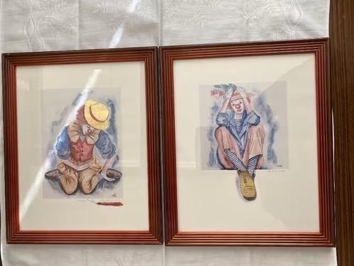 Te koop 2x een kunstdruk, Ophalen of Verzenden, Zo goed als nieuw, Minder dan 50 cm, Overige typen