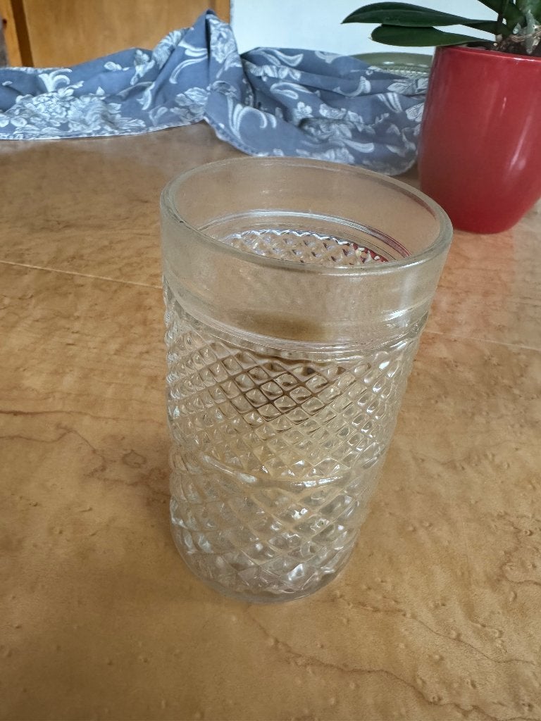 kandelaar glas, Gebruikt, 12 cm, Ophalen of Verzenden, Glas