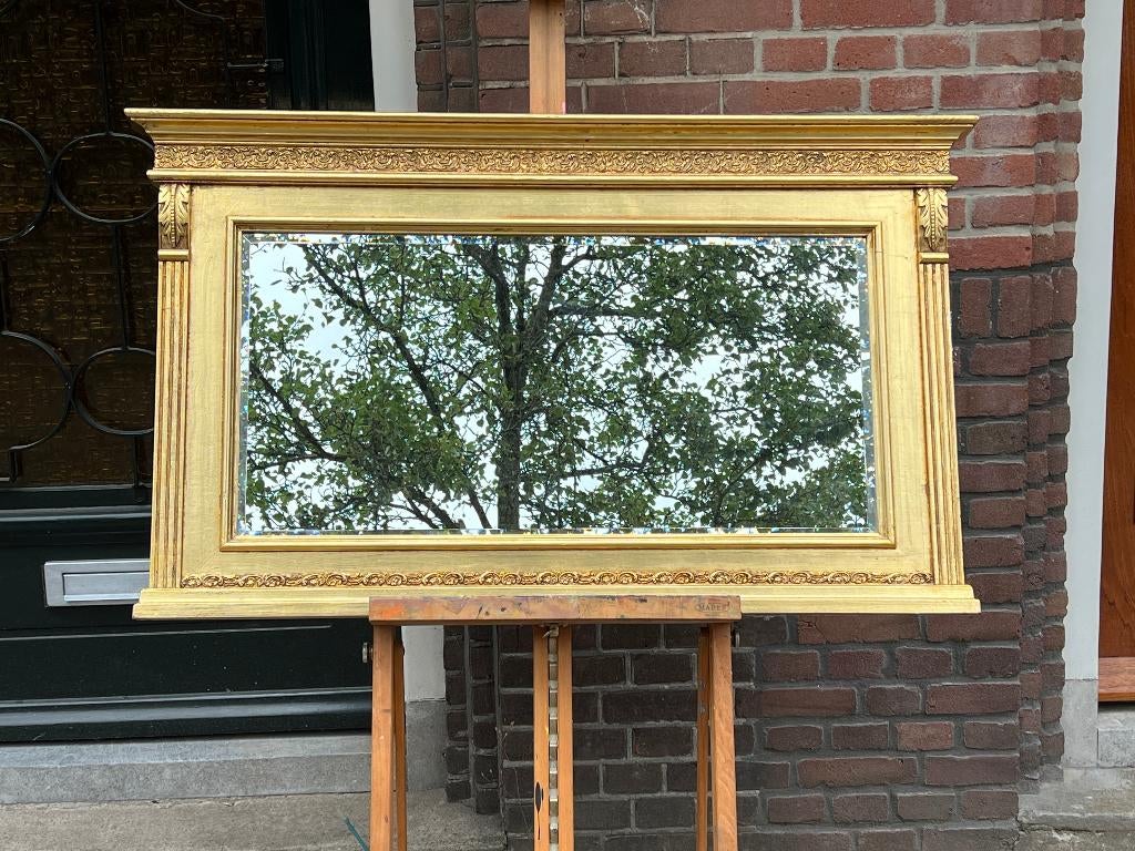Vintage barok spiegel groot goud  lijst Hollywood regency, Huis en Inrichting, Woonaccessoires | Spiegels, Ophalen, Gebruikt, 100 tot 125 cm
