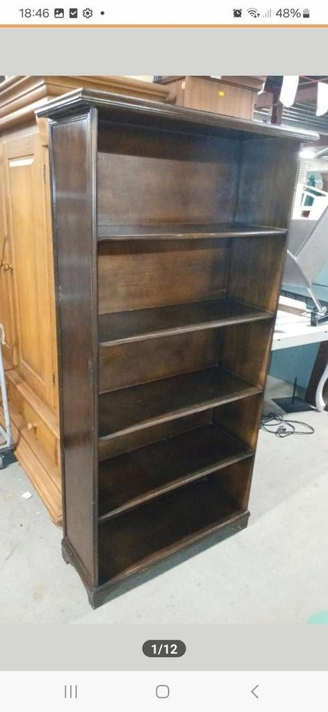 Vintage Houten Boekenkast met Planken Jaren '70, Met plank(en), Gebruikt, 25 tot 50 cm, Overige houtsoorten