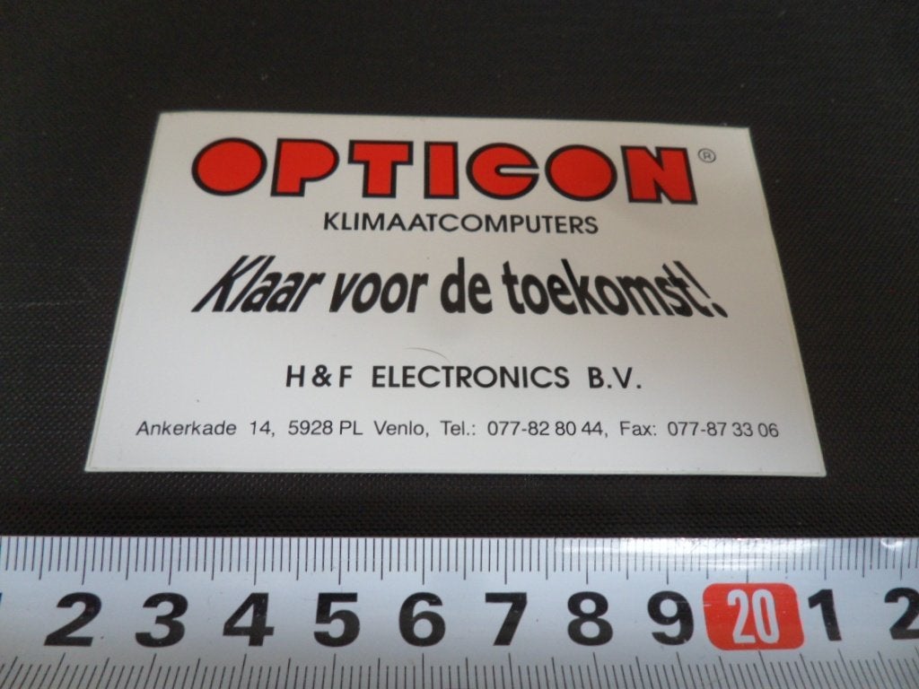sticker venlo OPTICON klimaatcomputers H&F ELECTRONICS BV *, Ophalen, Zo goed als nieuw