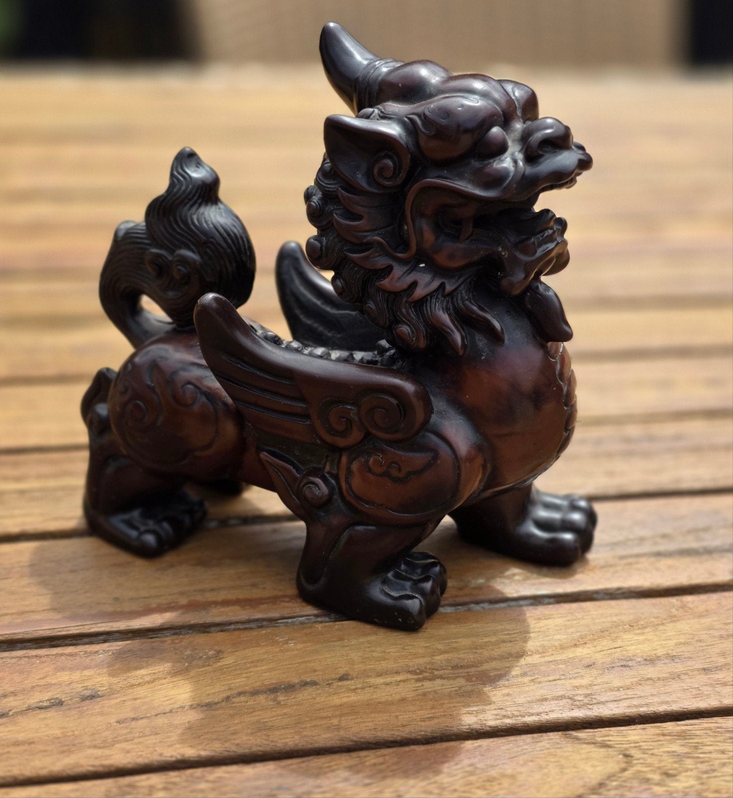 Chinees Foo Dog Beeldje - Beschermer Leeuw, Antiek en Kunst, Overige onderwerpen, Minder dan 20 cm, Ophalen of Verzenden, Handgemaakt