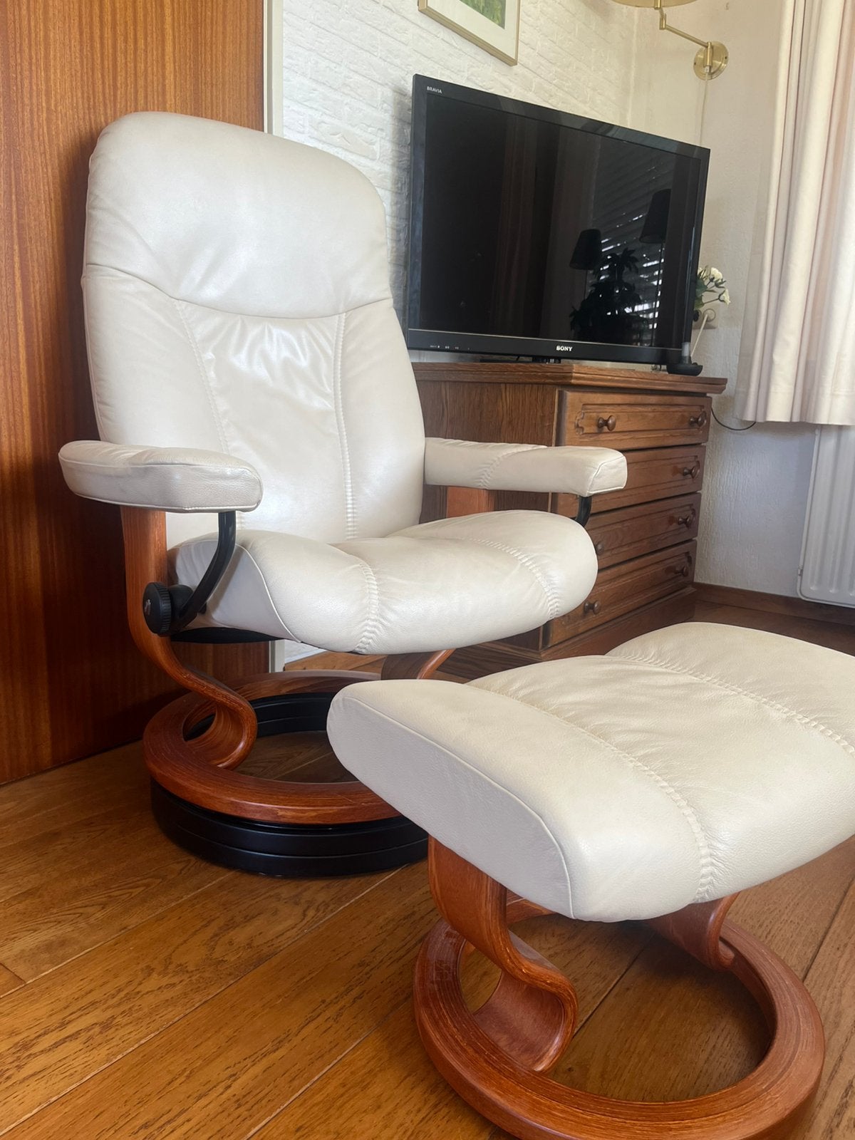 Stressless ekorness consul relax fauteuil maat M, Huis en Inrichting, Fauteuils, Ophalen, Relax, Gebruikt, 50 tot 75 cm