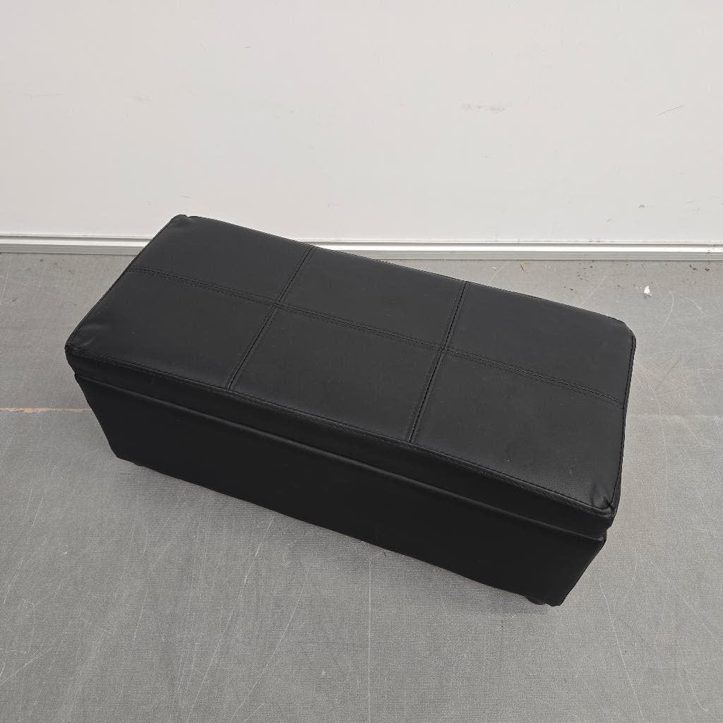Opberghocker halbankje kunstleer + kruk zwart, Ophalen, Minder dan 50 cm, Gebruikt, 125 cm of meer