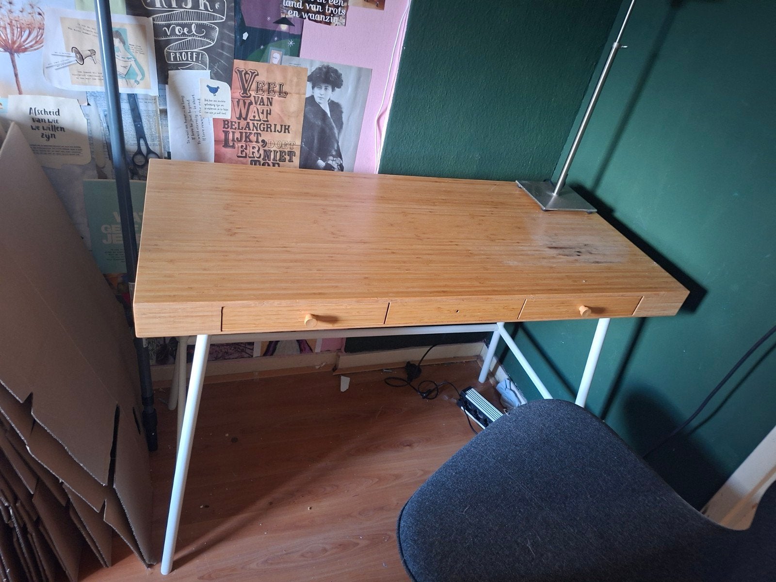 ikea Lillasan bureau met bureaustoel Langfjall, Huis en Inrichting, Bureaus, Ophalen, Overige typen, Gebruikt, Scandinavisch