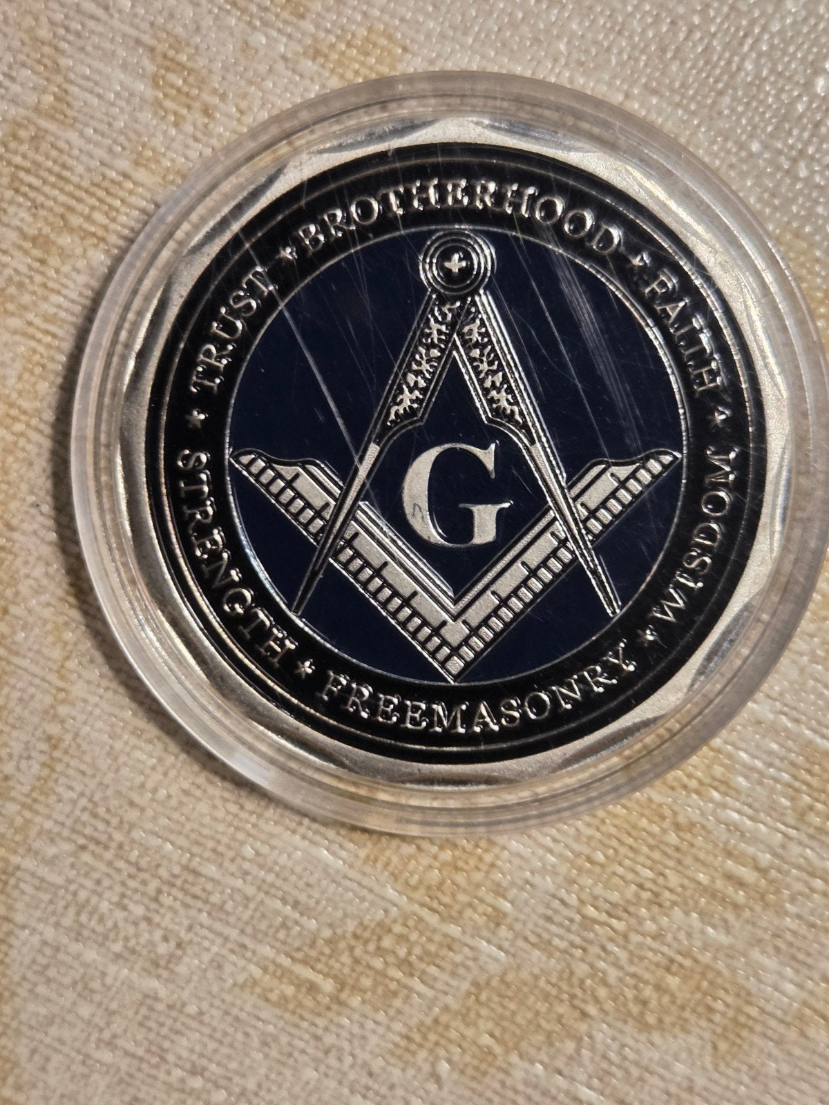 Vrijmetselaars Munt / Medaille - Brotherhood Faith Wisdom, Verzamelen, Ophalen of Verzenden, Nieuw