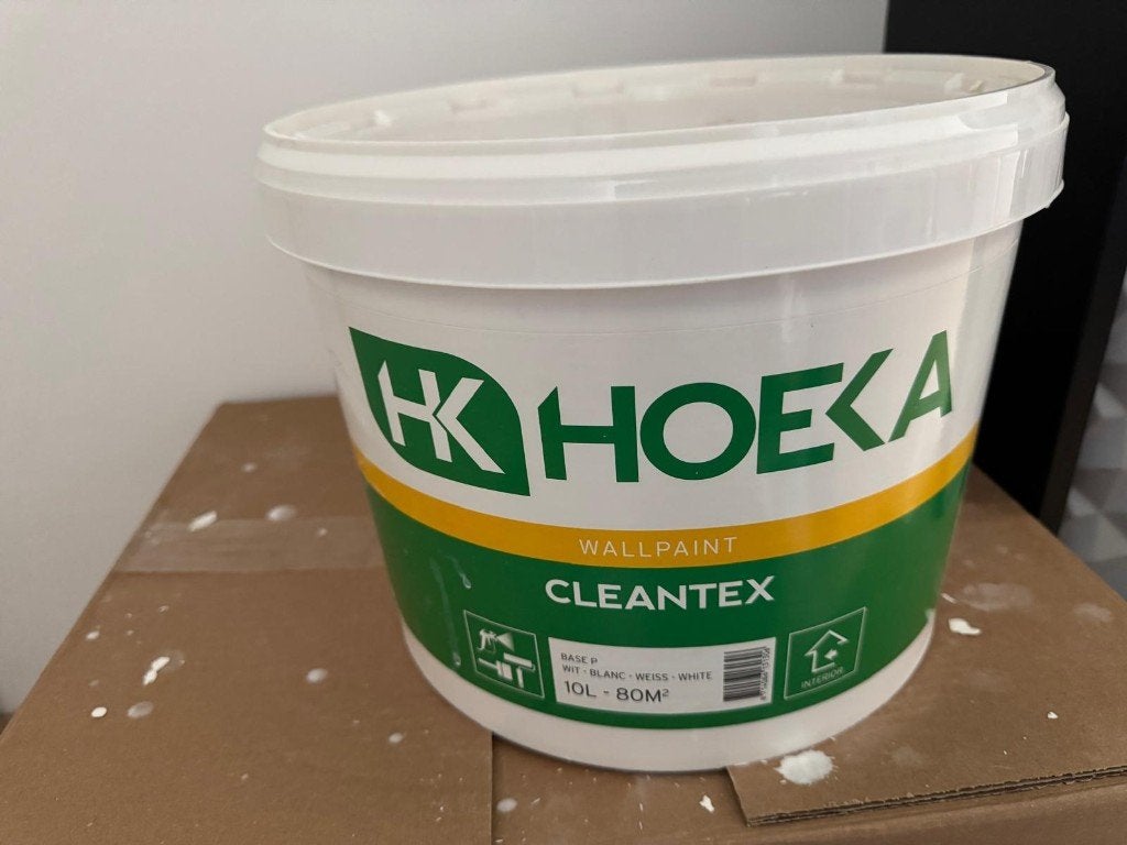 1,5 buckets of Hoeka Cleantex 10L Base White, Wit, Nieuw, Ophalen of Verzenden, Verf