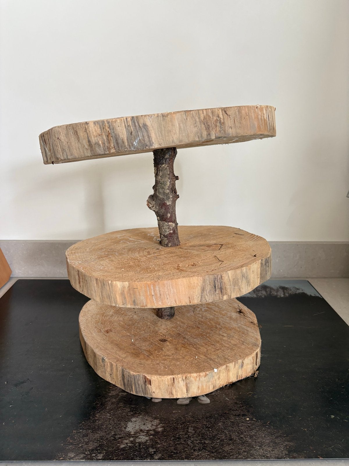 Houten etagere / taartstandaard - 3 lagen, Ophalen, Hout, Bruin, Landelijk