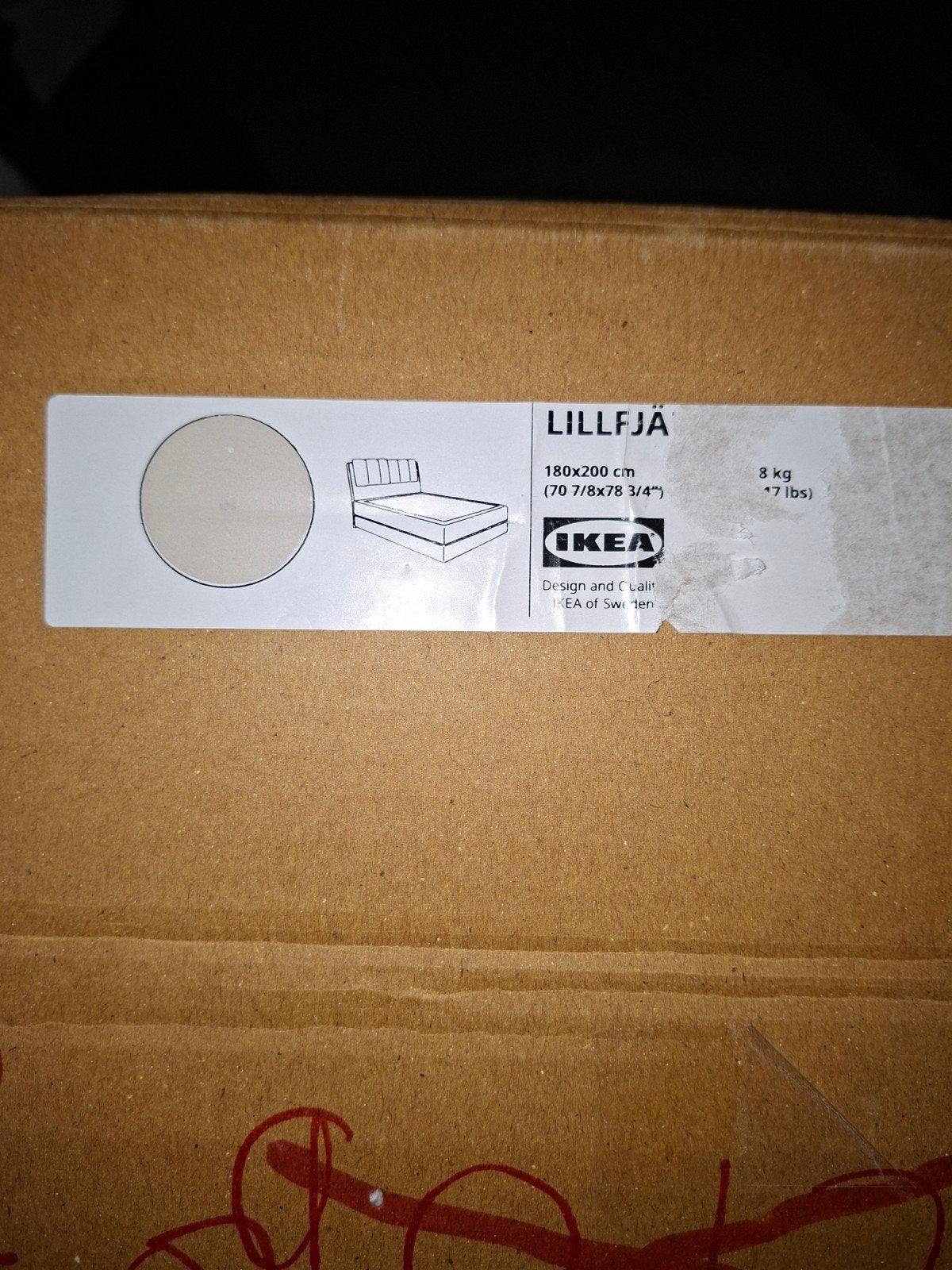 IKEA LILLFJÄ bed hoes 180x200 cm nieuw!!, Ophalen, Overige materialen, Beige, 180 cm