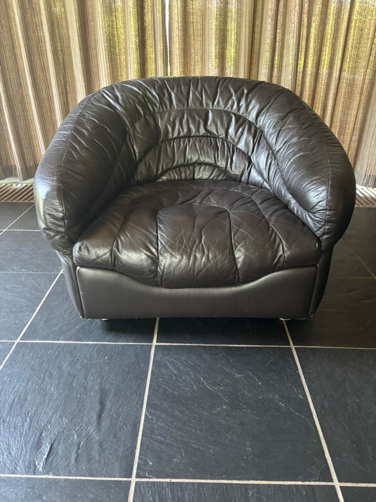 Te koop, leren design stoel, Ophalen, Eenpersoons, 75 tot 100 cm, Zo goed als nieuw