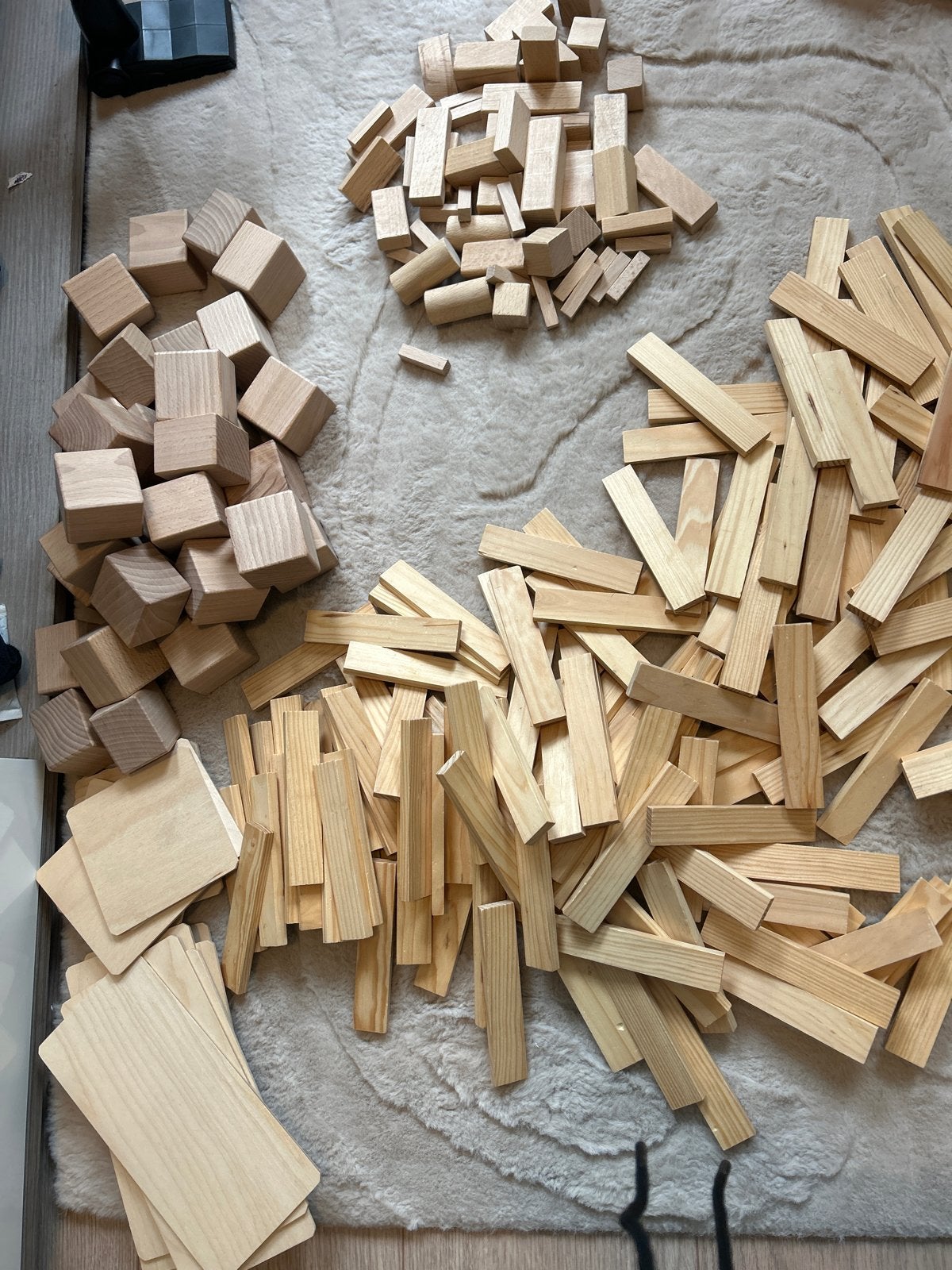 Grote set houten bouwblokken en kapla, Ophalen, Gebruikt, Overige merken