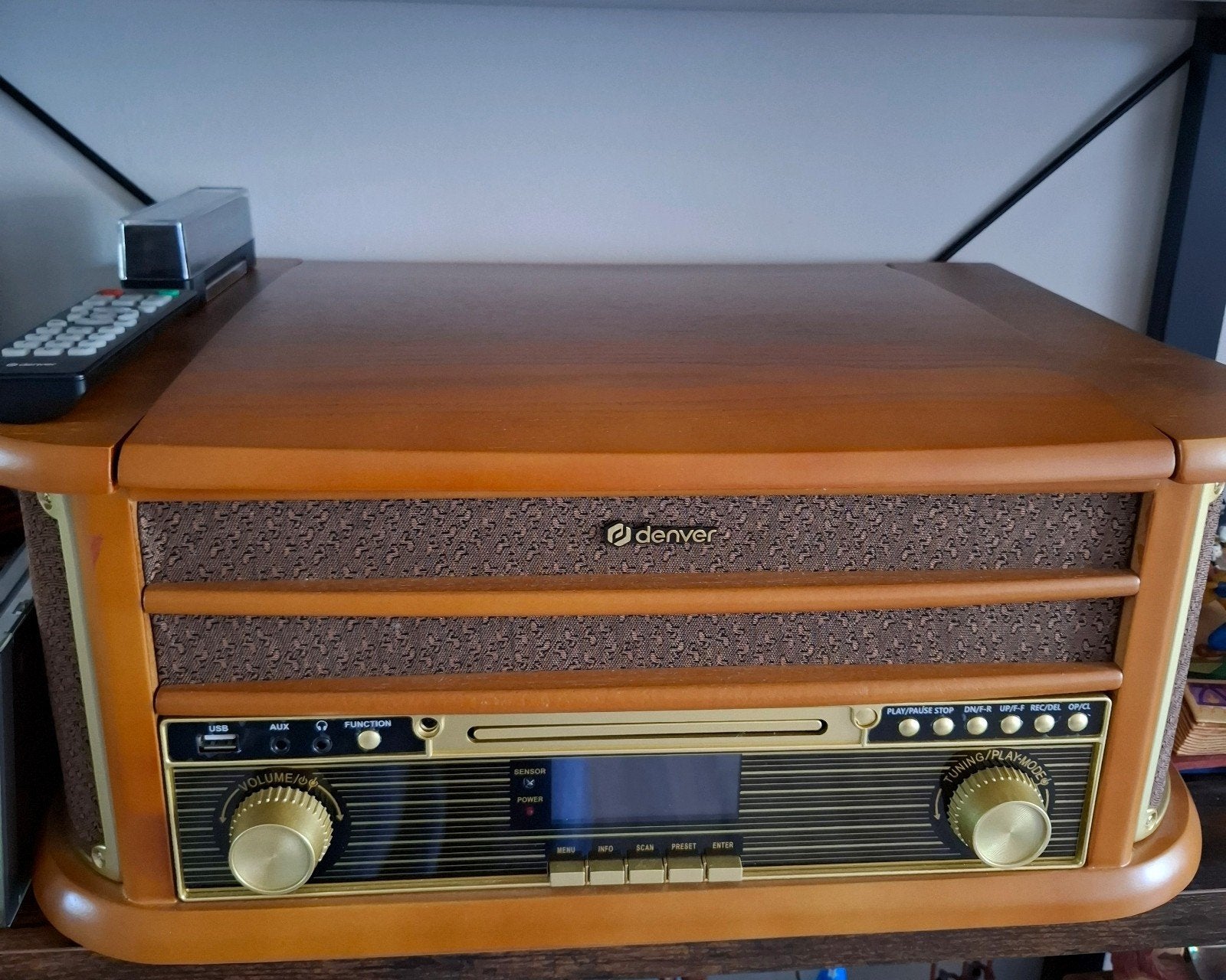 Denver retro platenspeler (bruin), Ophalen, Nieuw, Platenspeler, Overige merken