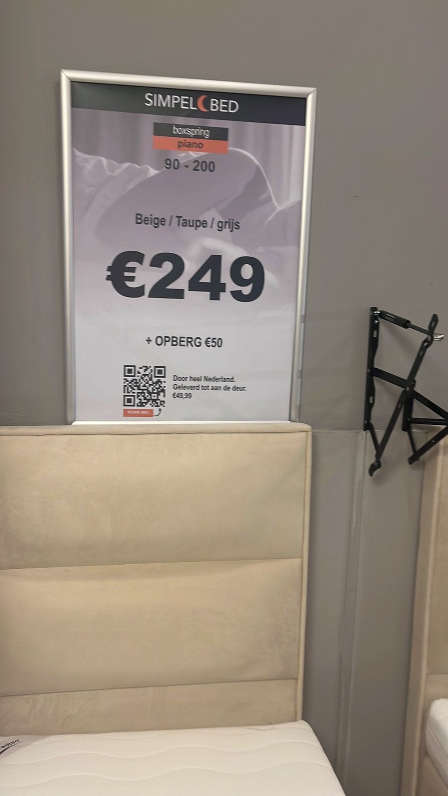 BOXSPRING BED 90/200 MET MATRAS PRIJS 249 EURO, 90 cm, Eenpersoons, Nieuw, Ophalen of Verzenden