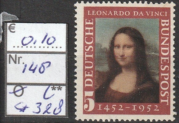 Bund Leonardo da Vinci Michel 148 Nr.G328p, Postzegels en Munten, Verzenden, BRD, Postfris