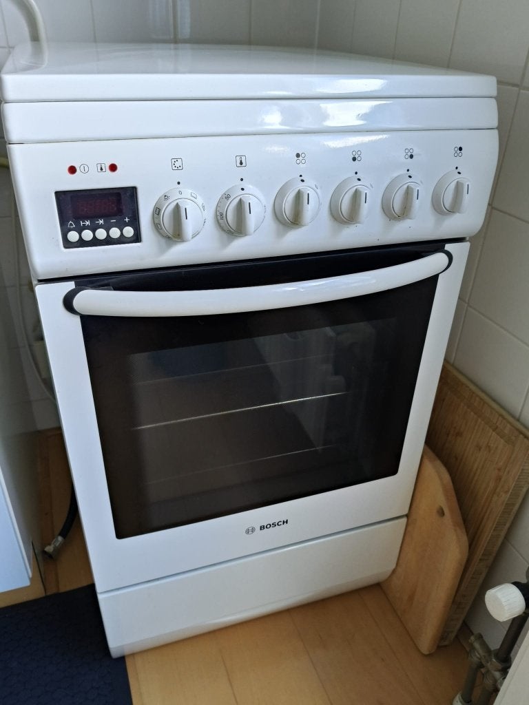 Bosch Gasfornuis met Gasoven – 50 cm breed, Ophalen, Gebruikt, 4 kookzones, Gas