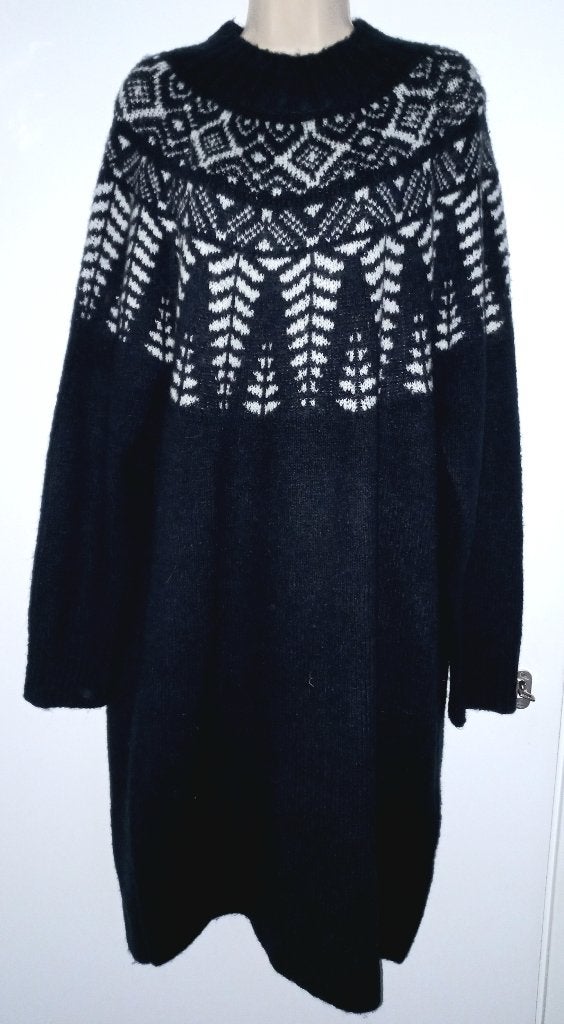 Kiabi winter jurk maat 46/48, Ophalen of Verzenden, Zo goed als nieuw, Zwart, Jurk