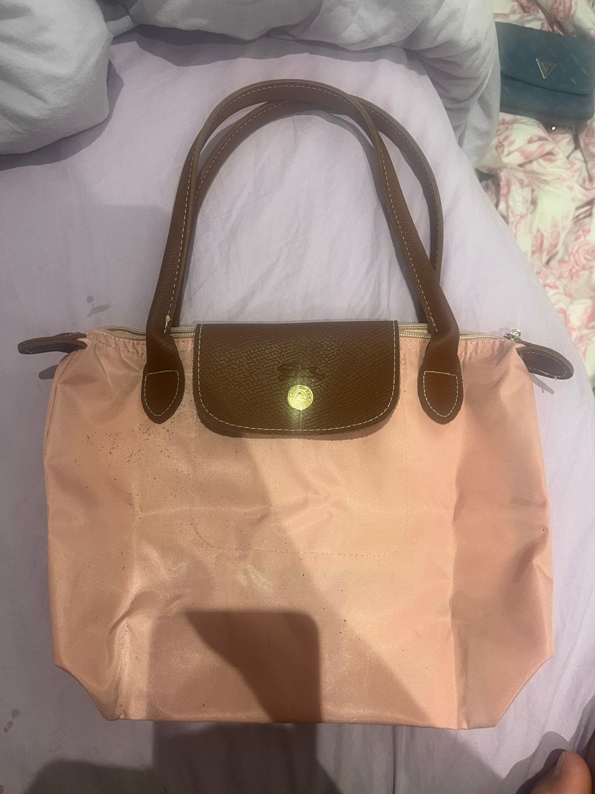 Longchamp Le Pliage Medium Handtas Roze, Ophalen, Gebruikt, Roze, Handtas