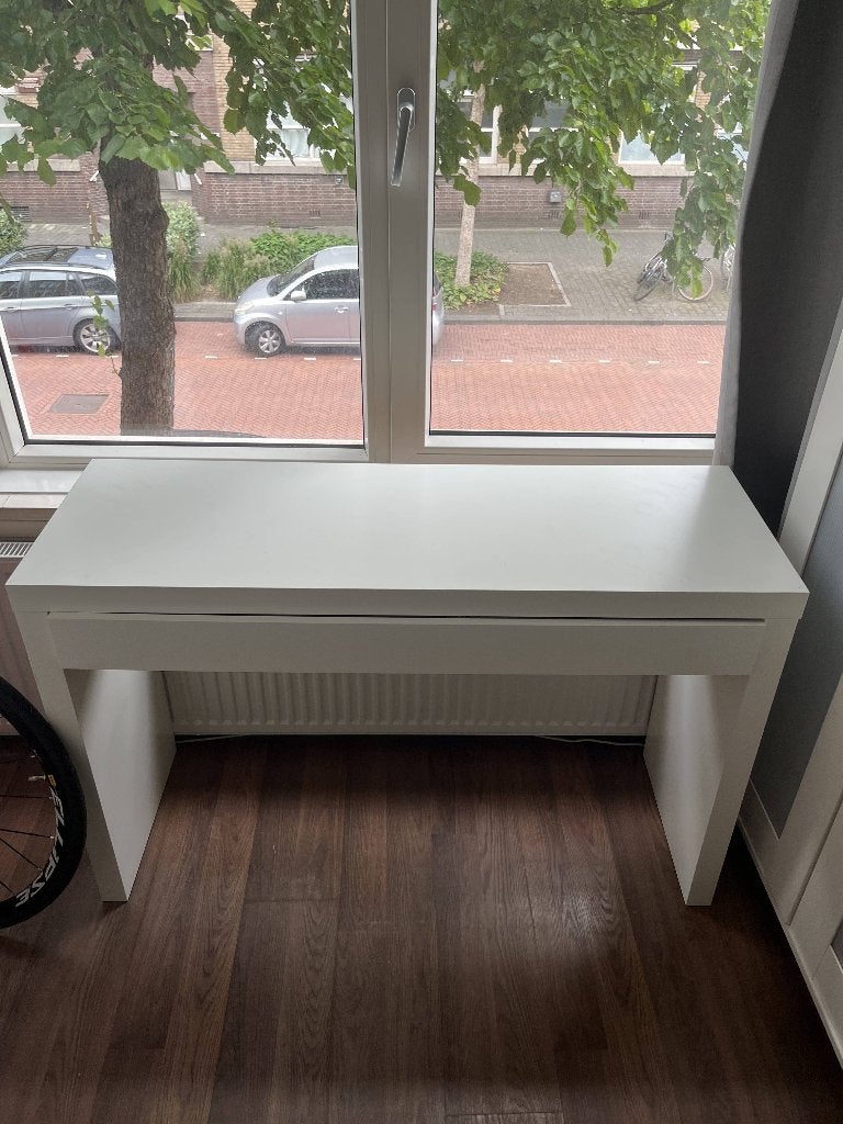 IKEA MALM kaptafel/bureau wit, Ophalen, Gebruikt, 120 cm, Scandinavisch
