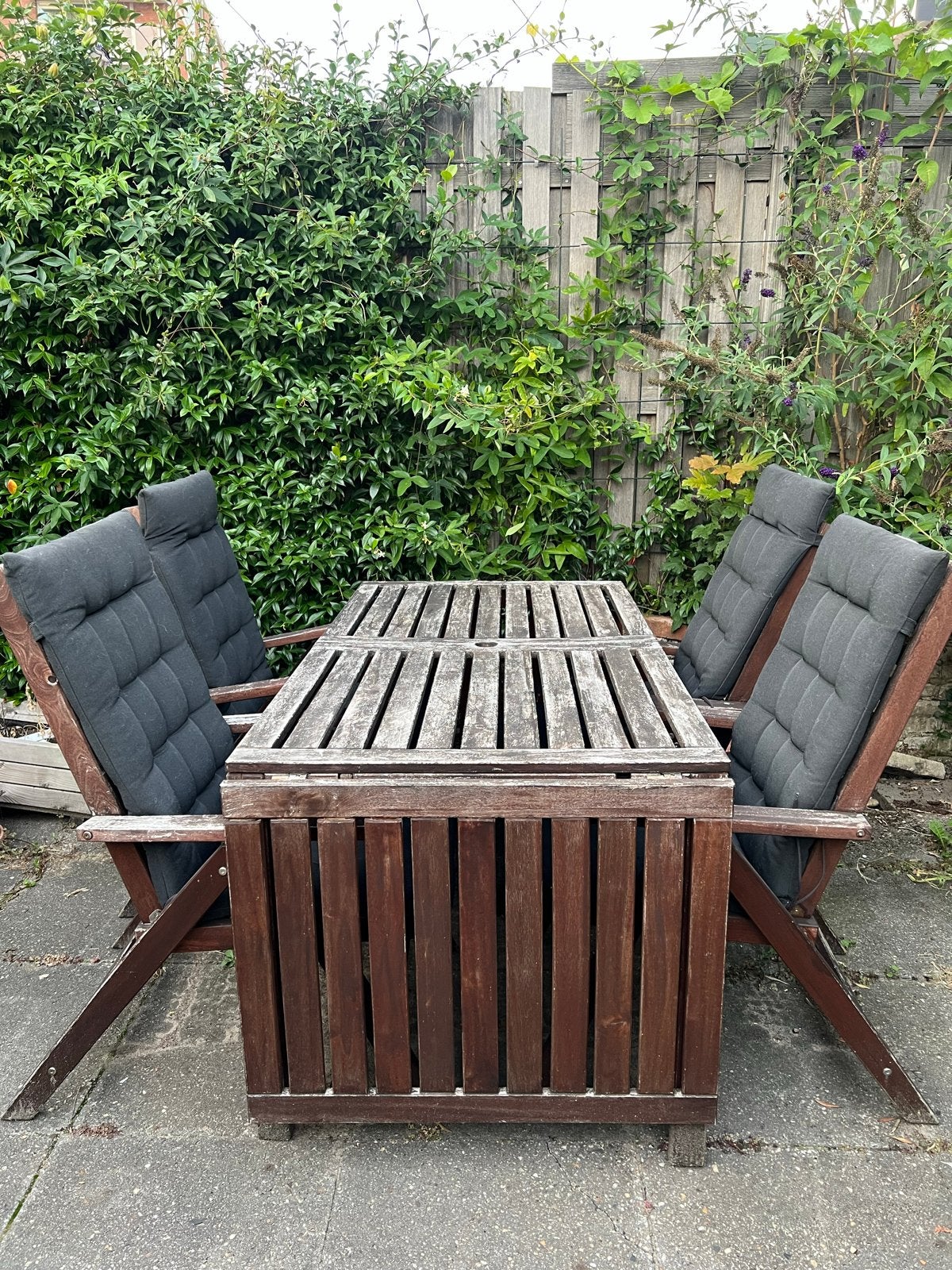IKEA NÄMMARÖ tuinset met uitschuifbare tafel en 4 stoelen, Tuin en Terras, Ophalen, 4 zitplaatsen, Gebruikt, Eettafel