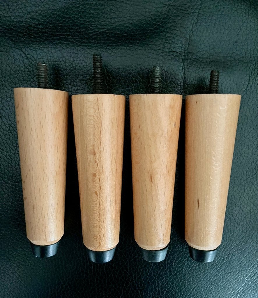 Set 4 conische meubelpoten 10cm massief hout - M6 - NIEUW, Ophalen of Verzenden, Nieuw