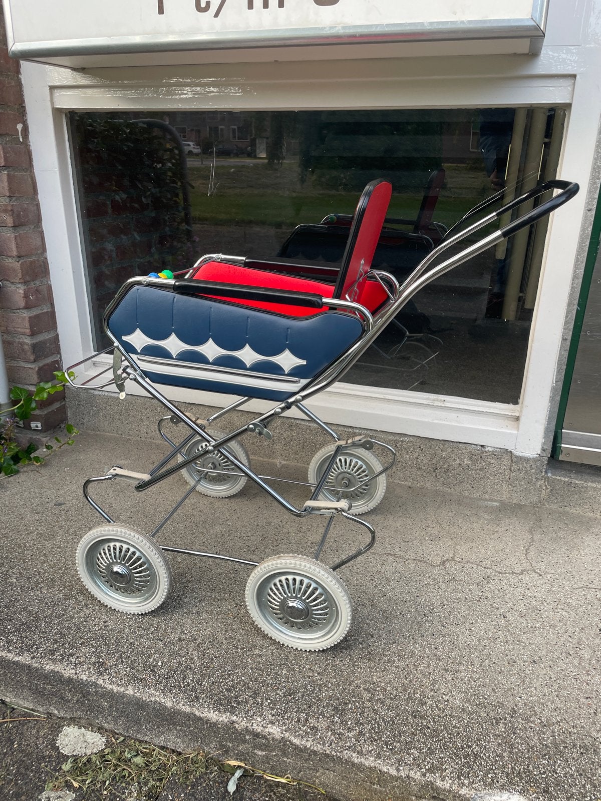 Vintage 1950 retro Poppenwagen - Klassiek Design, Ophalen, Gebruikt, Kinderwagen, Overige merken