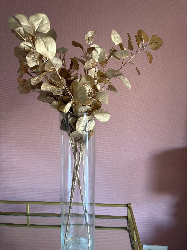Vaas met decoratietakken goud, Huis en Inrichting, Ophalen, Goud