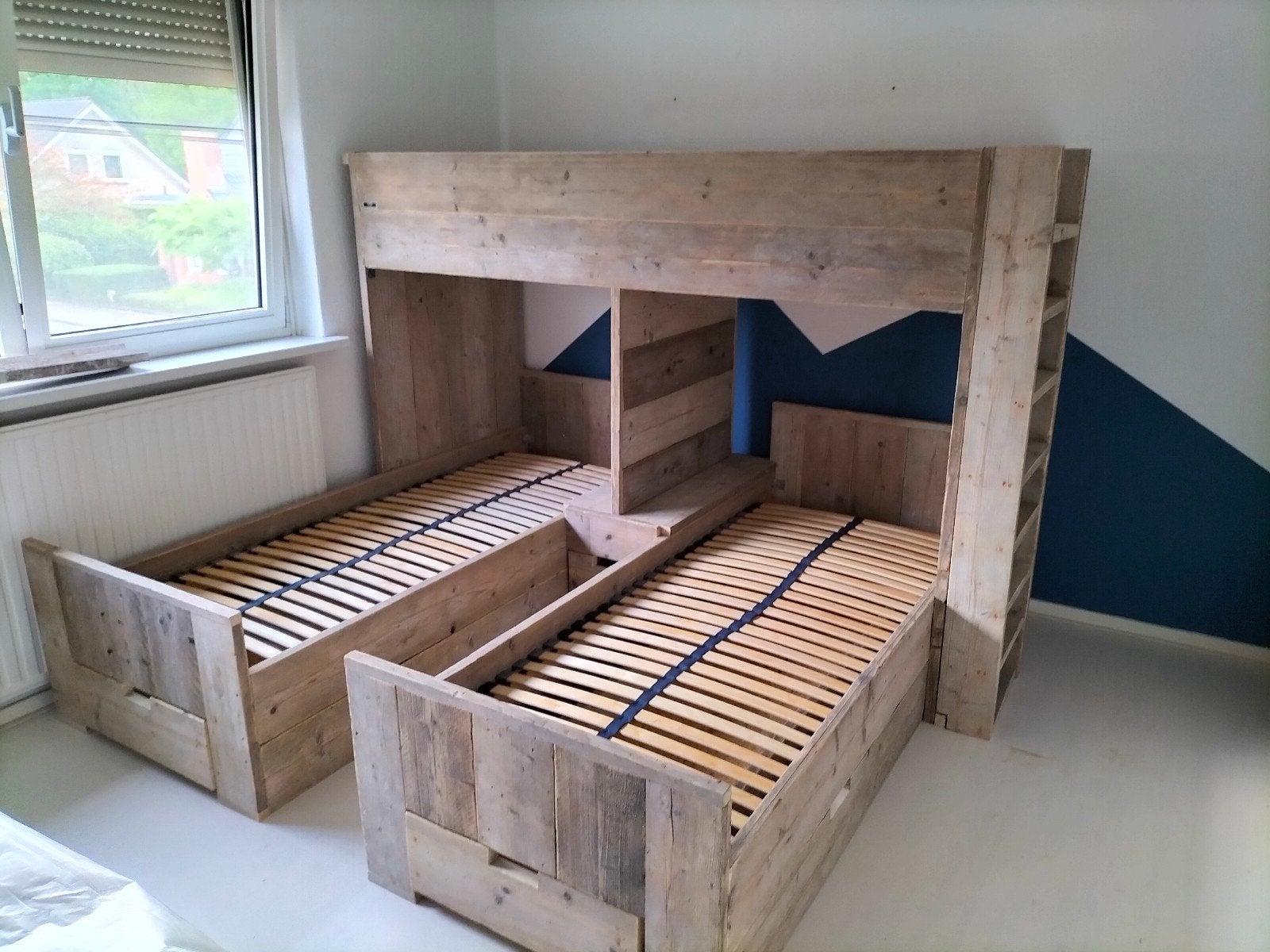 Bedden van steigerhout, Ophalen of Verzenden, Nieuw, Hoogslaper