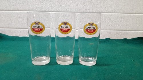 amstel bierglazen 3 stuks, Ophalen of Verzenden, 'T Olde Gre-j, Info@toldegrej.nl, Endepoelstraat 20f Didam