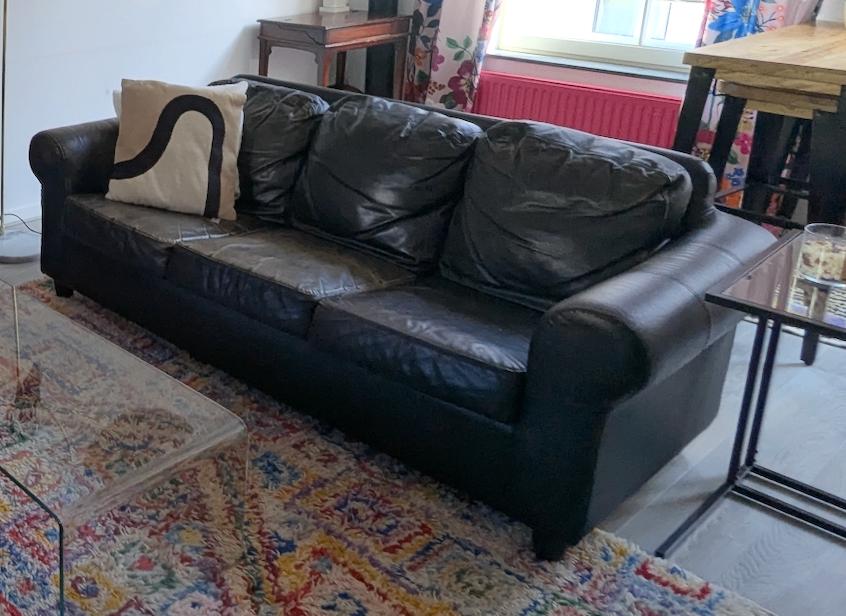 Free Leather Couch, Huis en Inrichting, Ophalen, 250 tot 300 cm, Gebruikt, Driepersoons