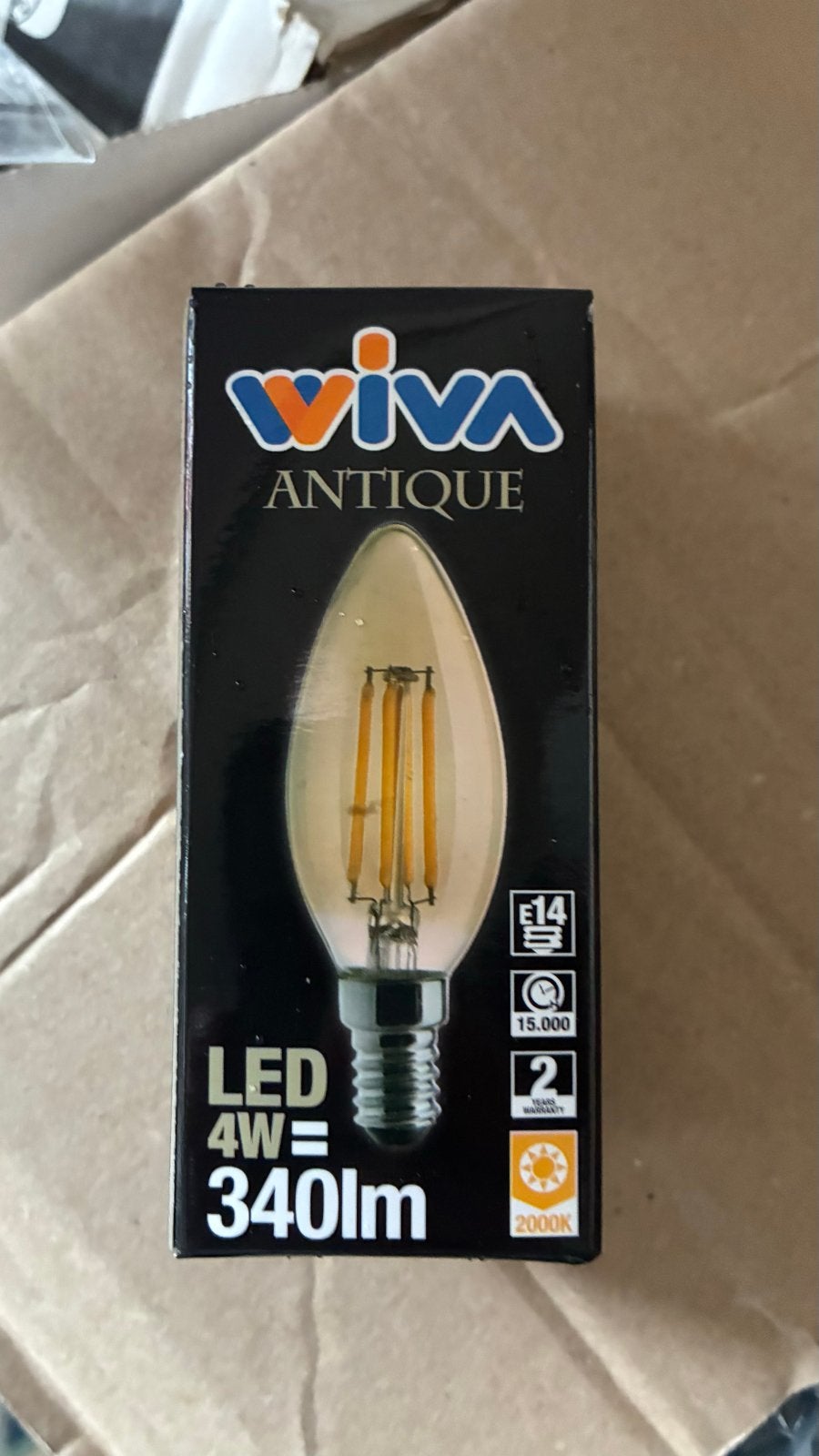 Wiva Antique LED Lamp E14 4W 2000K, Overige merken, E14 (klein), Nieuw, Ophalen of Verzenden